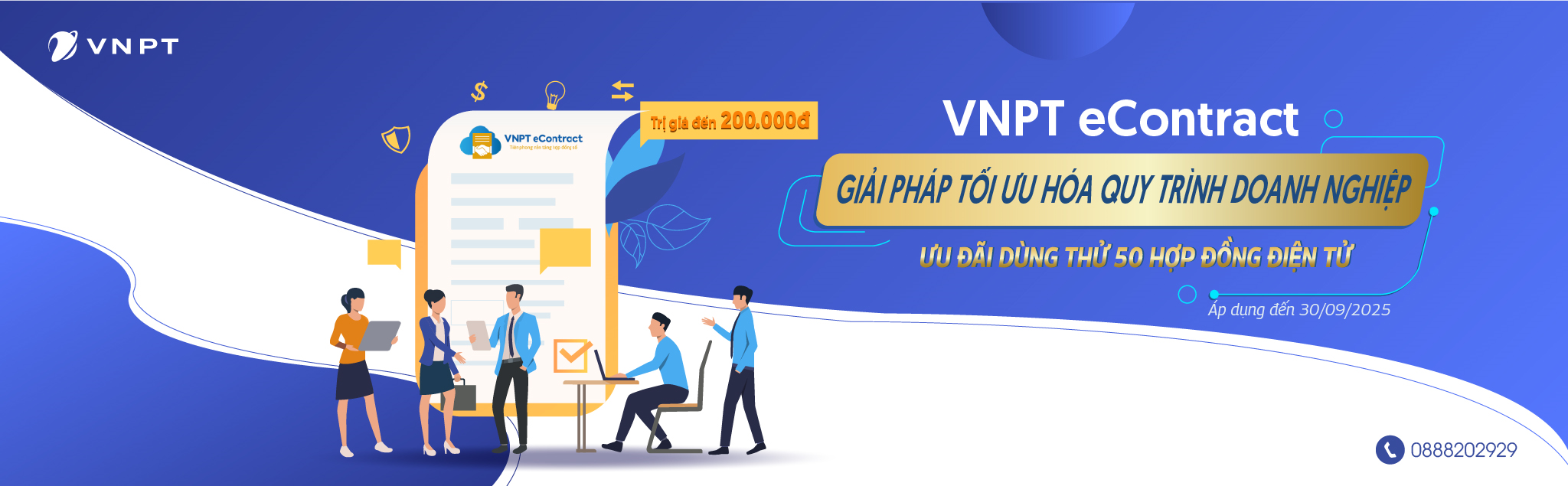 VNPT ECONTRACT ƯU ĐÃI DÙNG THỬ 50 HỢP ĐỒNG MIỄN PHÍ