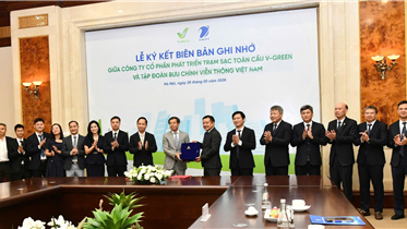 Tập đoàn VNPT và V-Green ký biên bản ghi nhớ hợp tác thúc đẩy phát triển hạ tầng xanh