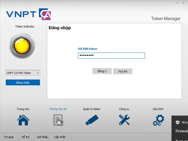 Kiểm tra mật khẩu vừa tạo trong VNPT CA PKI Token Manager phiên bản V8