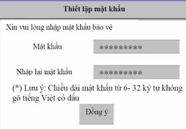 Thiết lập mật khẩu cho thiết bị